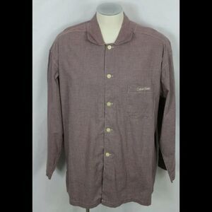 VINTAGE CALVIN KLEIN LOGO POCKET CHECK BUTTON L/S